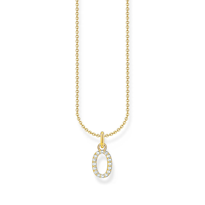 Necklace with letter pendant O and white zirconia - gold | THOMAS SABO Australia