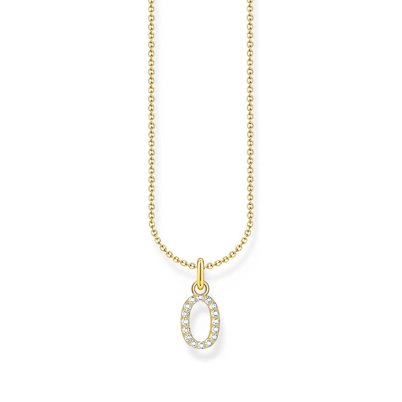 Necklace with letter pendant O and white zirconia - gold | THOMAS SABO Australia