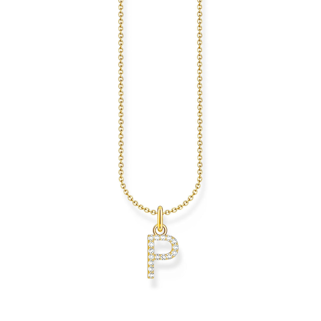 Necklace with letter pendant P and white zirconia - gold | THOMAS SABO Australia
