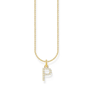 Necklace with letter pendant P and white zirconia - gold | THOMAS SABO Australia