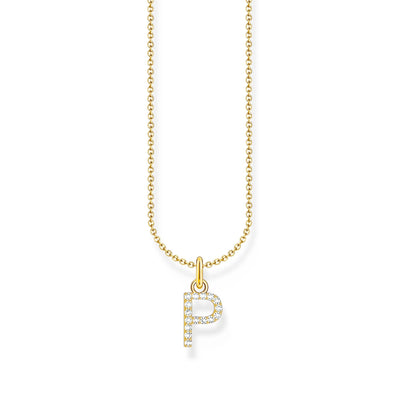Necklace with letter pendant P and white zirconia - gold | THOMAS SABO Australia