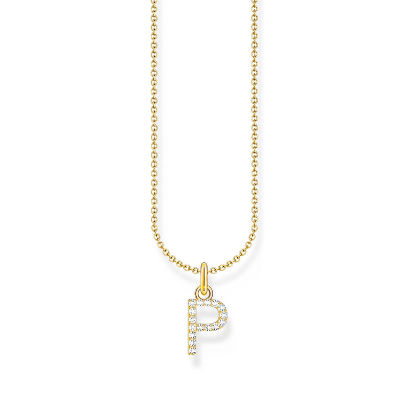 Necklace with letter pendant P and white zirconia - gold | THOMAS SABO Australia