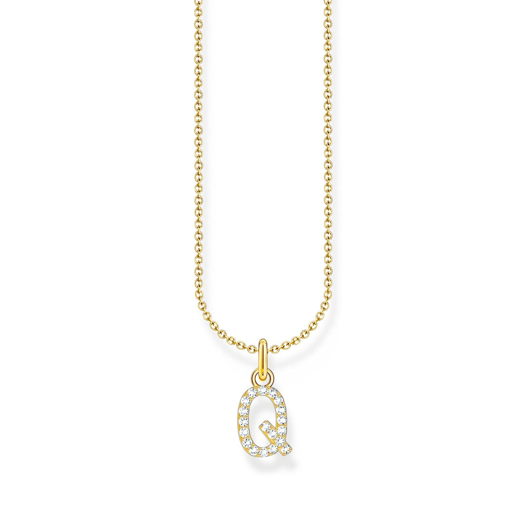 Necklace with letter pendant Q and white zirconia  - gold | THOMAS SABO Australia