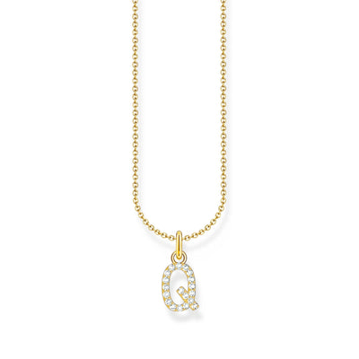 Necklace with letter pendant Q and white zirconia  - gold | THOMAS SABO Australia