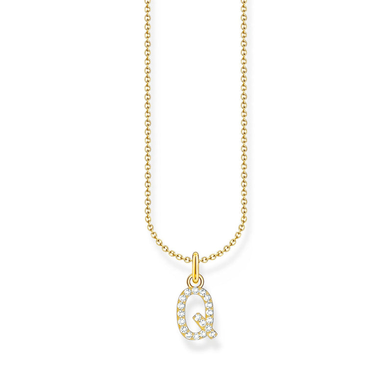 Necklace with letter pendant Q and white zirconia  - gold | THOMAS SABO Australia