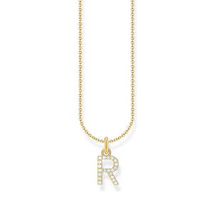 Necklace with letter pendant R and white zirconia - gold | THOMAS SABO Australia