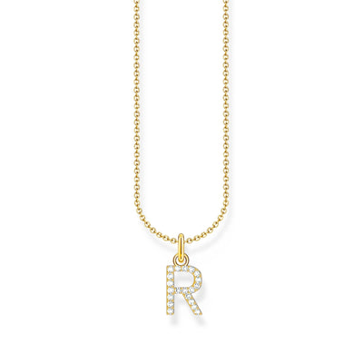 Necklace with letter pendant R and white zirconia - gold | THOMAS SABO Australia