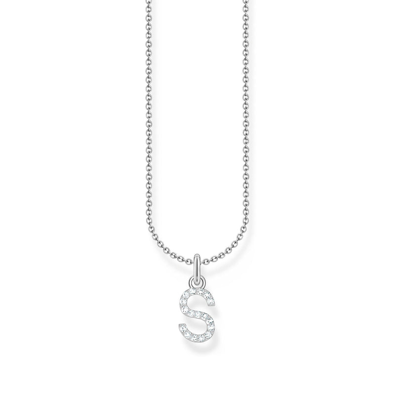 Necklace with letter pendant S and white zirconia - silver | THOMAS SABO Australia