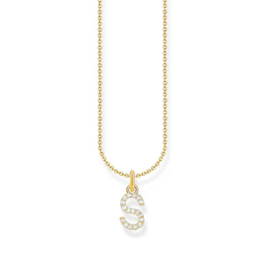 Necklace with letter pendant S and white zirconia - gold | THOMAS SABO Australia