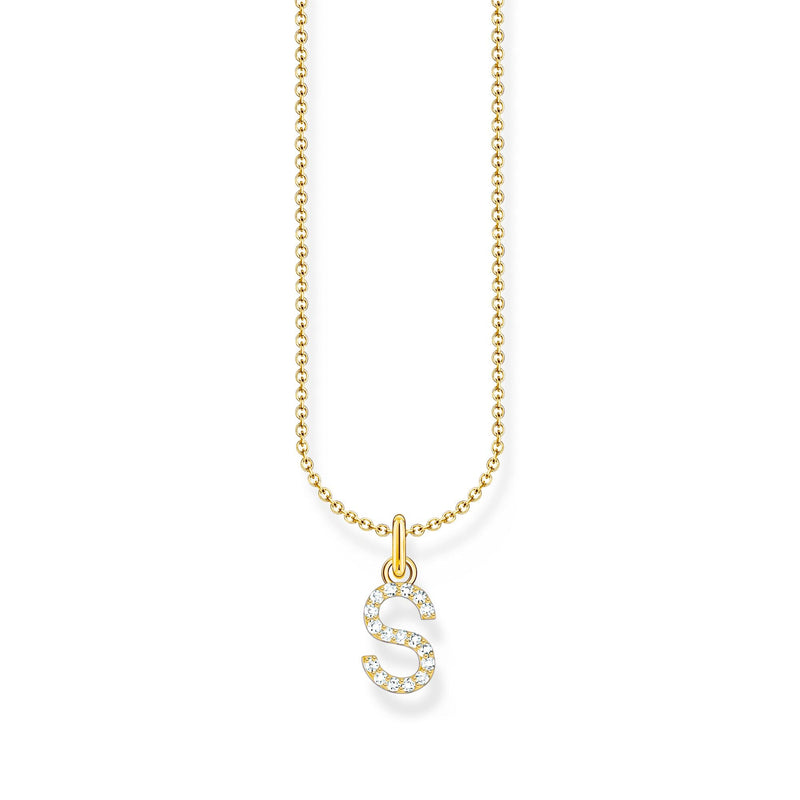 Necklace with letter pendant S and white zirconia - gold | THOMAS SABO Australia