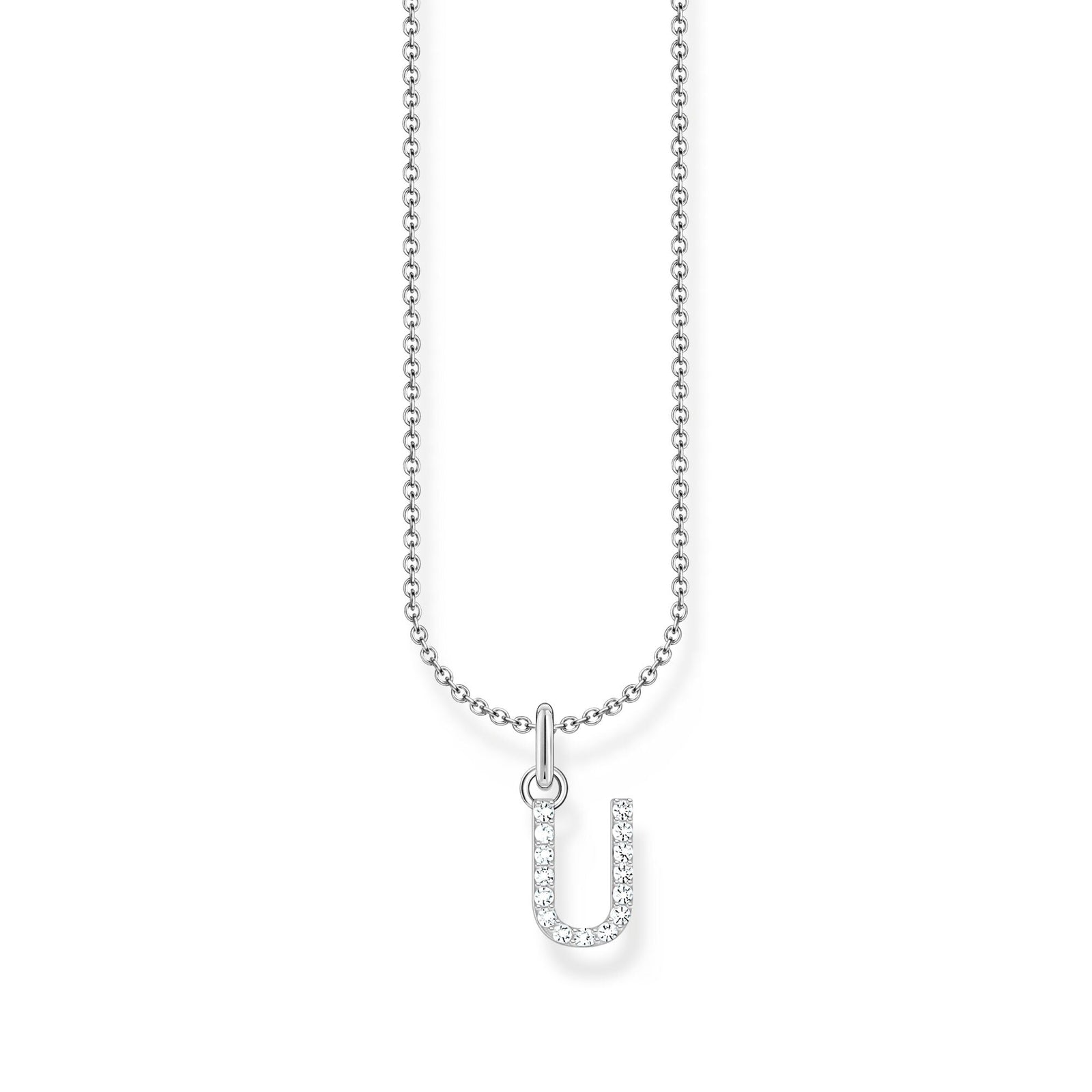 Necklace with letter pendant U and white zirconia - silver | THOMAS SABO Australia