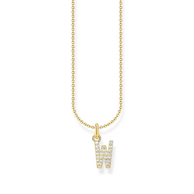 Necklace with letter pendant W and white zirconia - gold | THOMAS SABO Australia