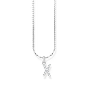 Necklace with letter pendant X and white zirconia - silver| THOMAS SABO Australia