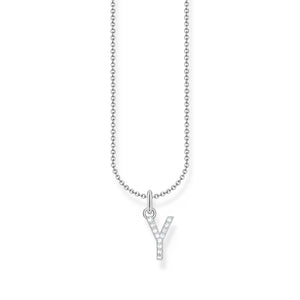 Necklace with letter pendant Y and white zirconia - silver | THOMAS SABO Australia