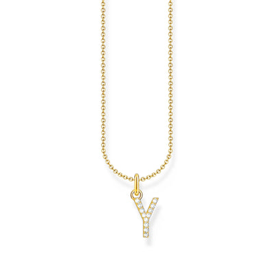 Necklace with letter pendant Y and white zirconia - gold | THOMAS SABO Australia