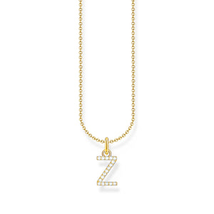 Necklace with letter pendant Z and white zirconia - gold  | THOMAS SABO Australia