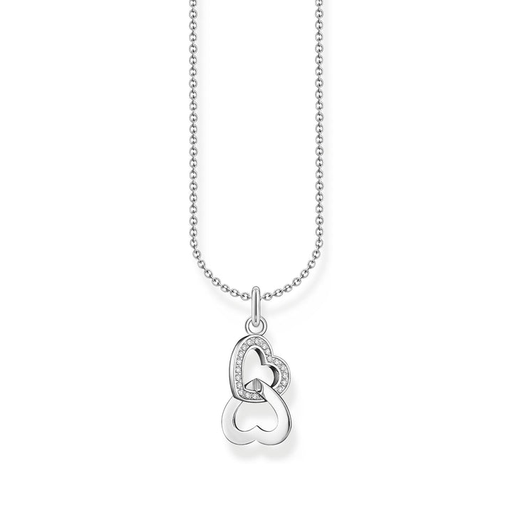 Necklace with intertwined hearts pendant and zirconia - silver | THOMAS SABO Australia