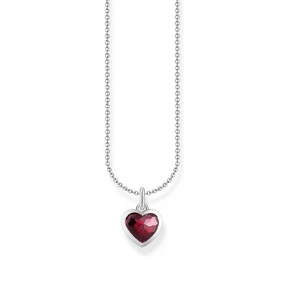 Heart pendant necklace silver with red zirconia   | THOMAS SABO Australia