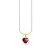 Heart pendant necklace gold with red zirconia  | THOMAS SABO Australia