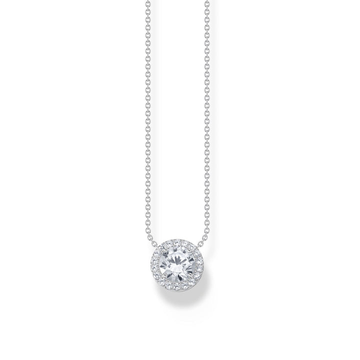 Halo Zirconia Ear Studs and Necklace Set