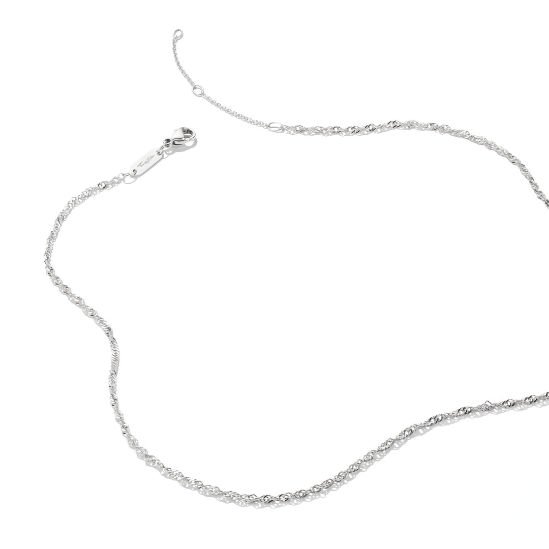 Silver-Plated Singapore Chain Necklace 1.7mm