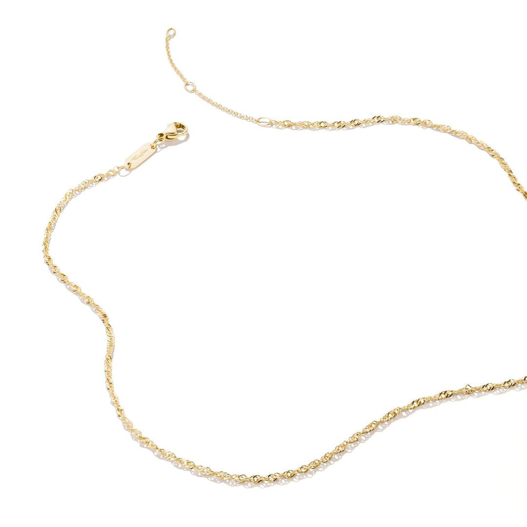 Gold-Tone Stainless Steel Singapore Chain Necklace 1.7mm