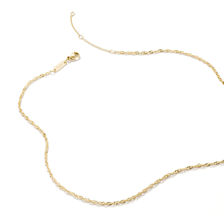 Gold-Tone Stainless Steel Singapore Chain Necklace 1.7mm