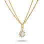 Double chain with zirconia in teardrop shape