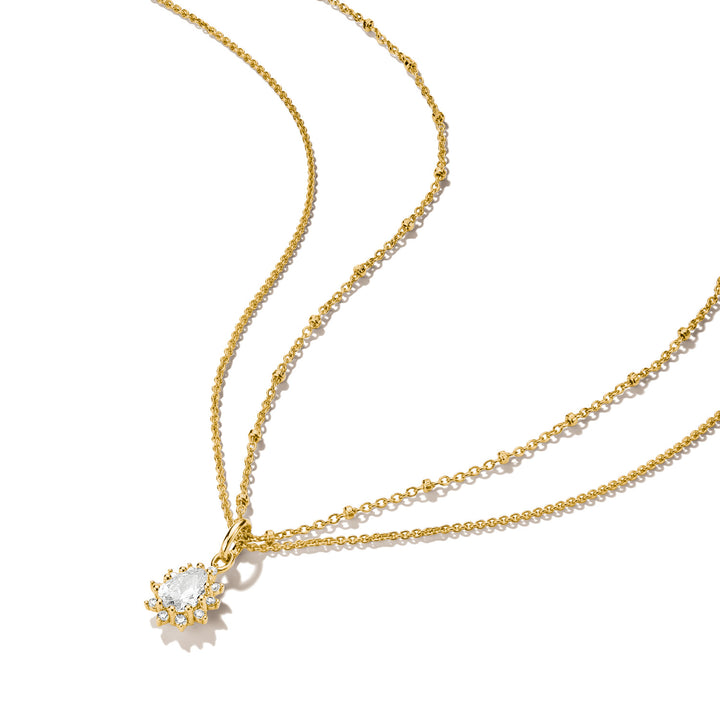 Double chain with zirconia in teardrop shape