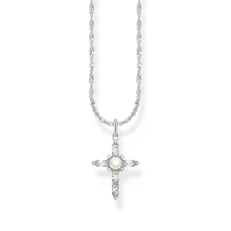 Necklace with white cross pendant Cross Romance | THOMAS SABO Australia