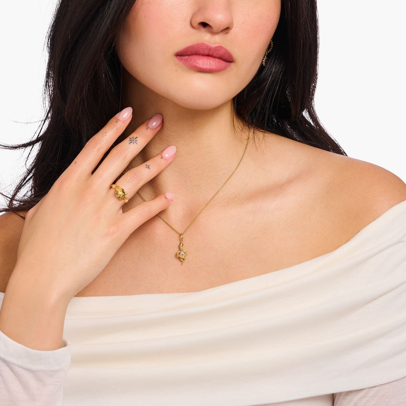Romance Snake Set: Necklace and Ring in Gold
