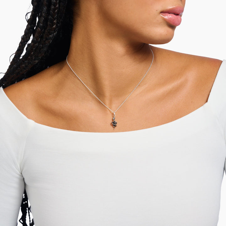 Romance Necklace with snake pendant silver