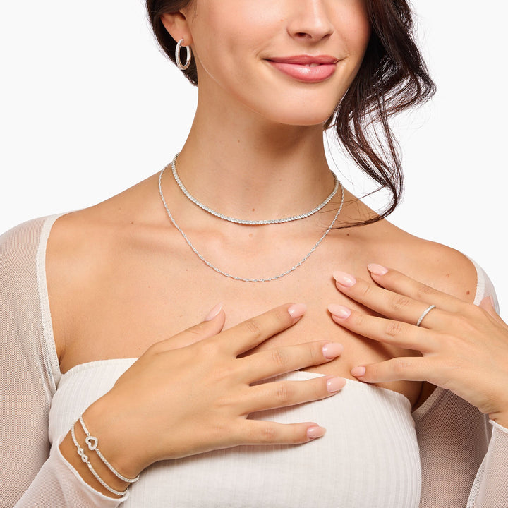 Necklace with stones silver