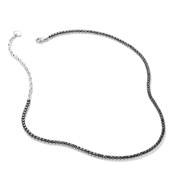 Tennis Necklace Sparkling Black with Zirconia Stones