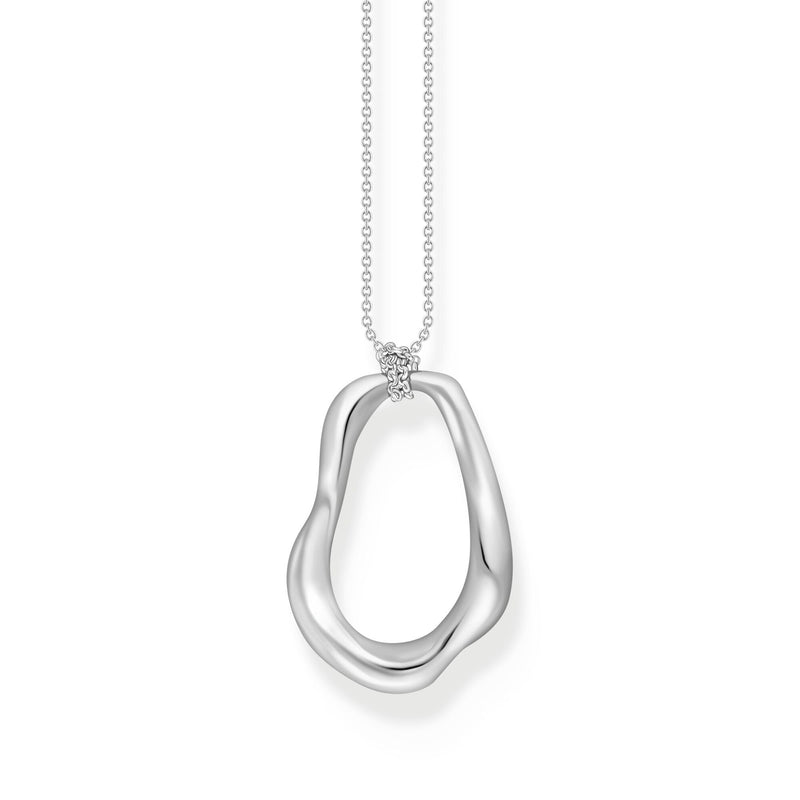 Necklace with Wavy Pendant in Silver | THOMAS SABO Australia