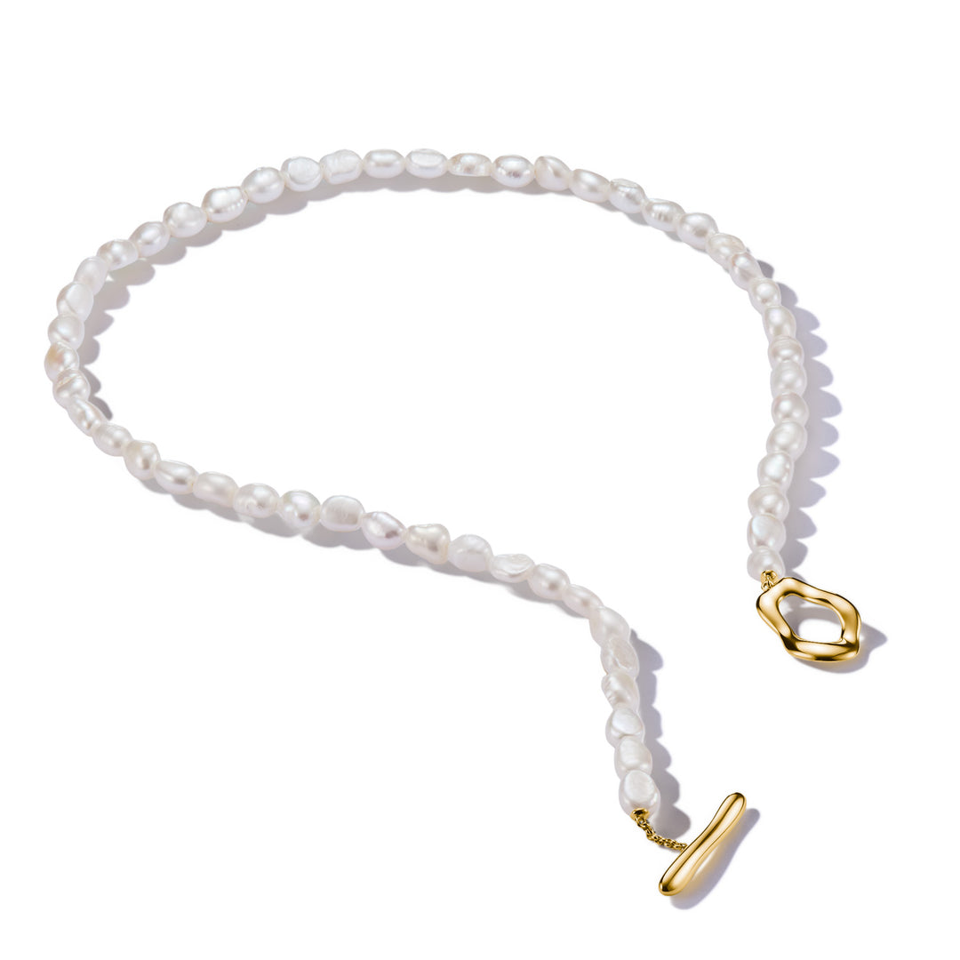 Fluid Pearl Necklace in Gold | THOMAS SABO Australia