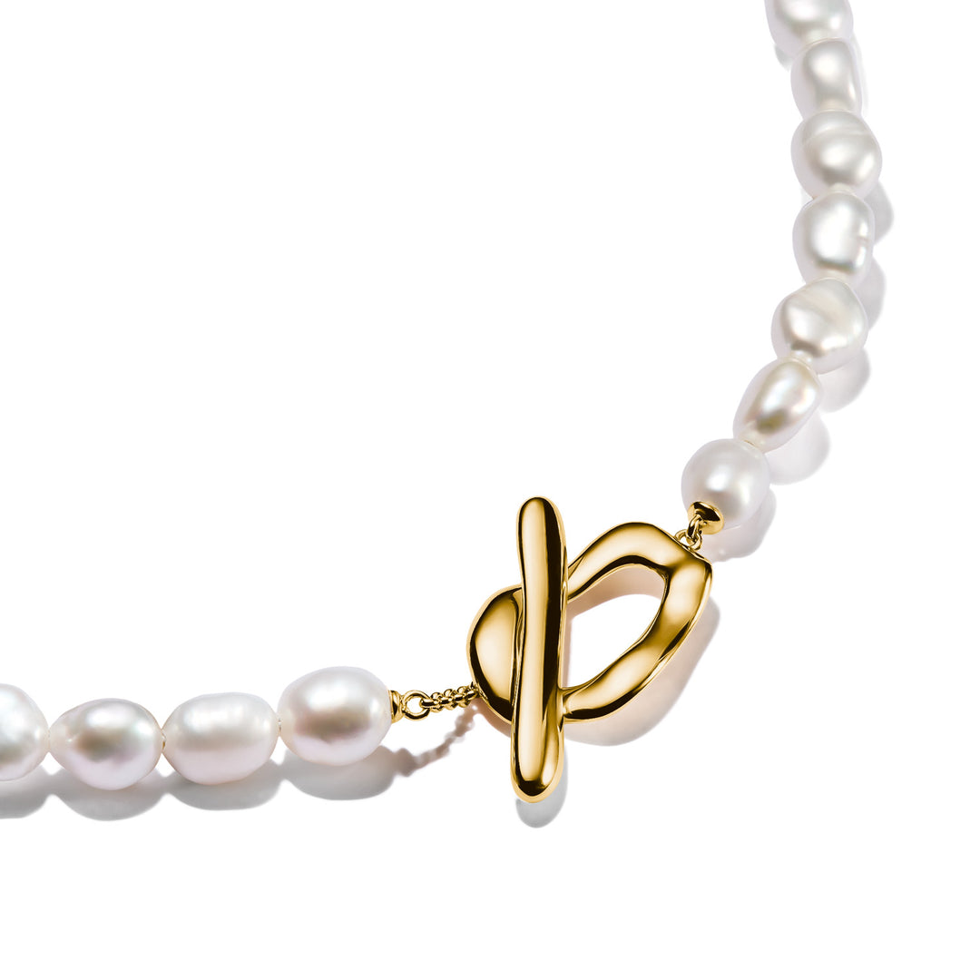 Fluid Pearl Necklace in Gold | THOMAS SABO Australia