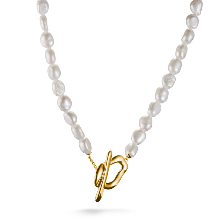 Fluid Pearl Necklace in Gold | THOMAS SABO Australia