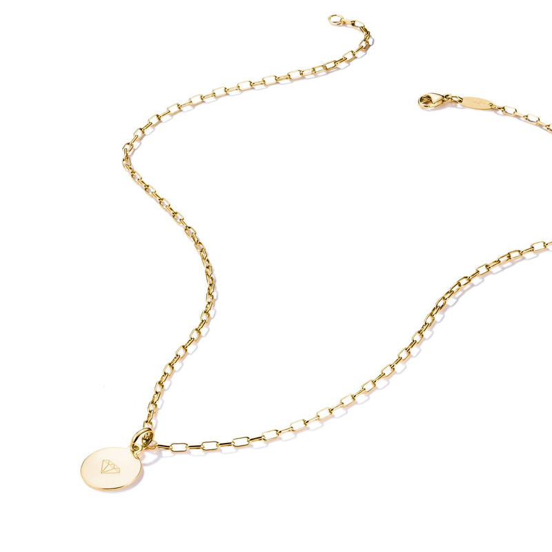 Charm Necklace Paperclip Gold