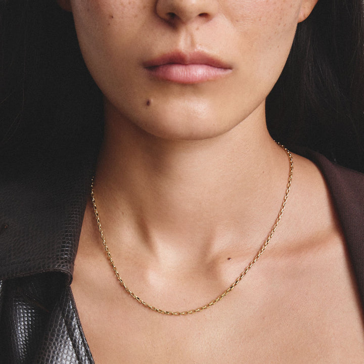 Gold-Tone Stainless Steel Paperclip Chain Necklace 2.3mm