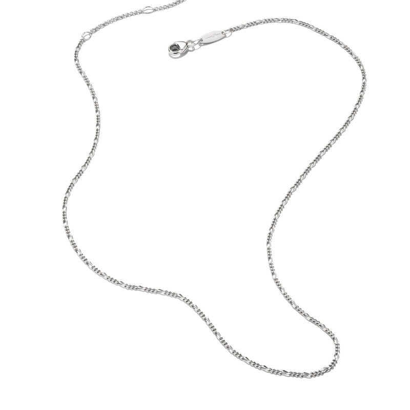 Charm necklace Figaro design Silver