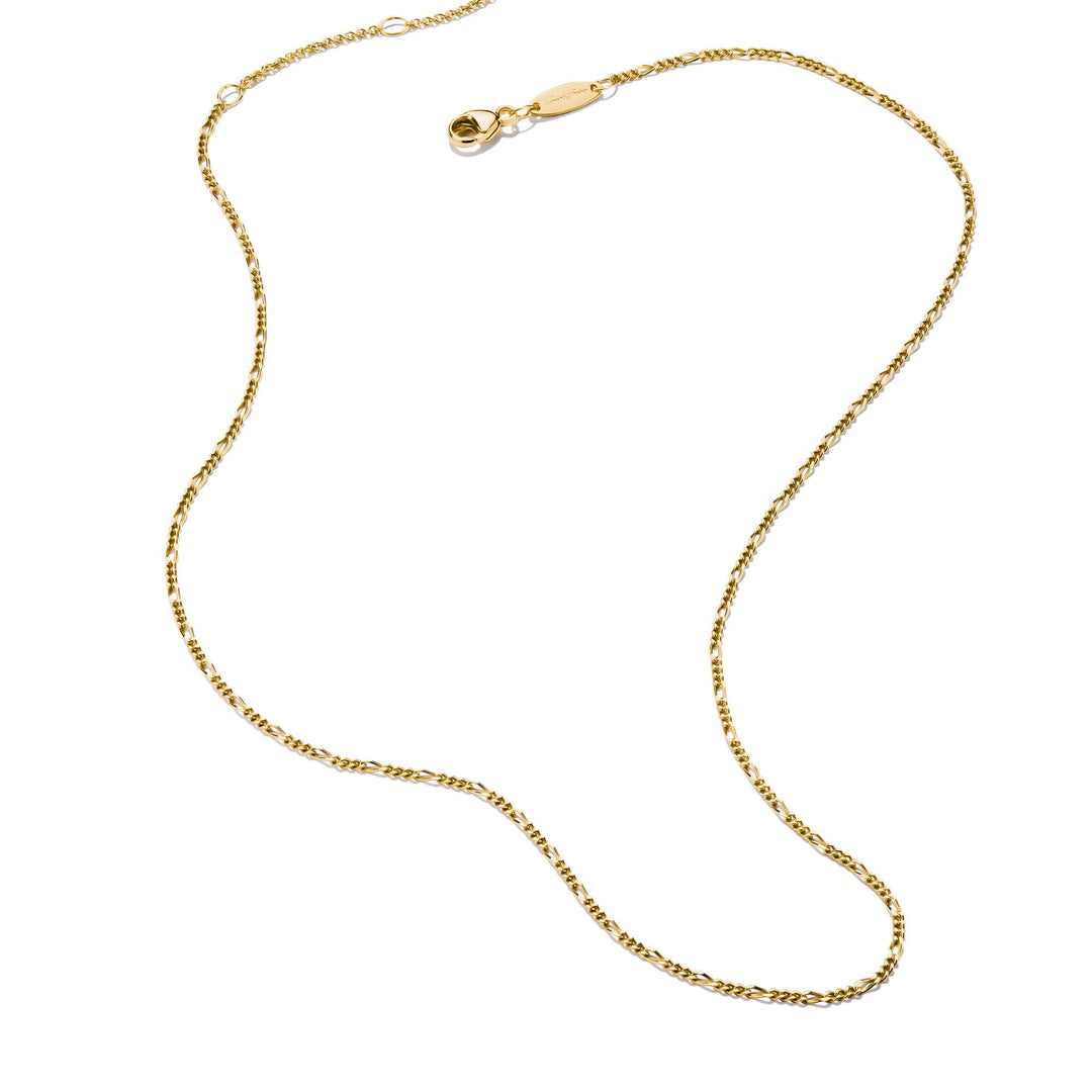 Charm necklace Figaro design Gold