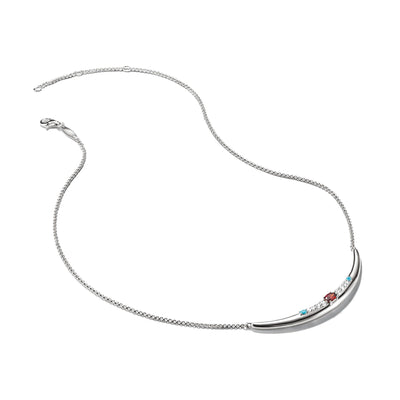 Half-Form Necklace with Red Zirconia Stone Elyndra