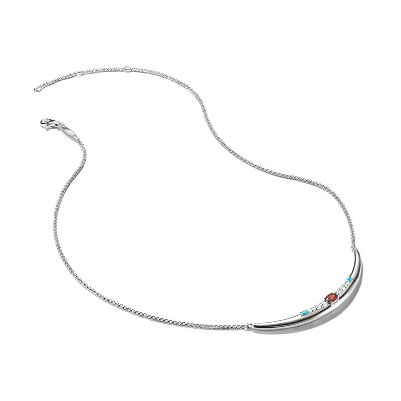 Half-Form Necklace with Red Zirconia Stone Elyndra