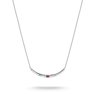 Half-Form Necklace with Red Zirconia Stone Elyndra | THOMAS SABO Australia