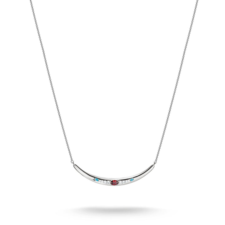 Half-Form Necklace with Red Zirconia Stone Elyndra | THOMAS SABO Australia