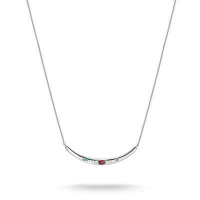 Half-Form Necklace with Red Zirconia Stone Elyndra | THOMAS SABO Australia