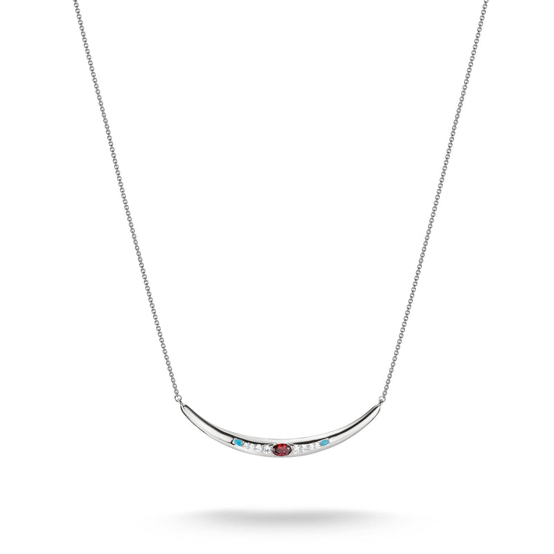 Half-Form Necklace with Red Zirconia Stone Elyndra | THOMAS SABO Australia