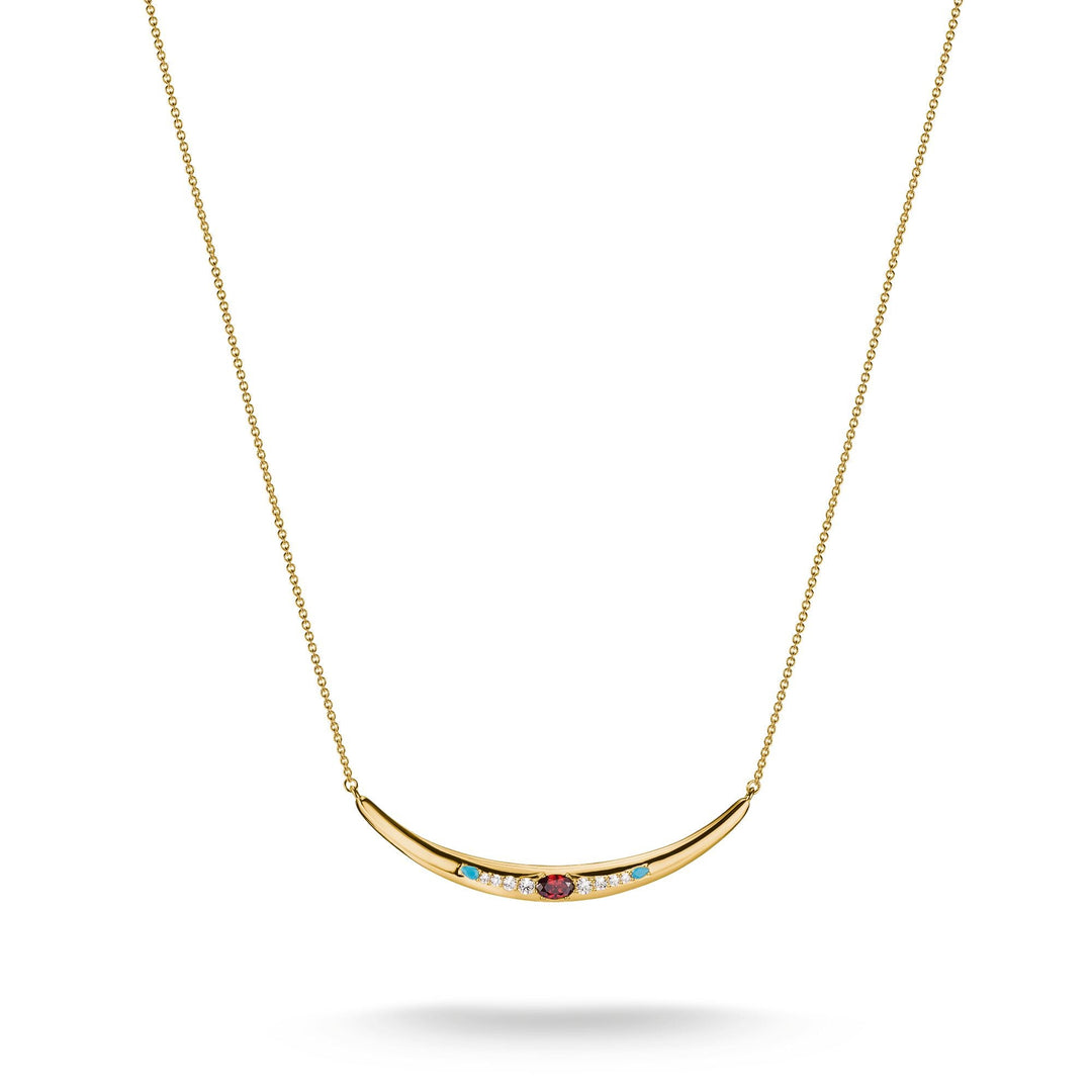 Half-Form Necklace with Red Zirconia Stone Elyndra | THOMAS SABO Australia