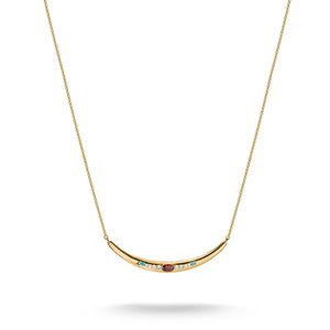 Half-Form Necklace with Red Zirconia Stone Elyndra | THOMAS SABO Australia
